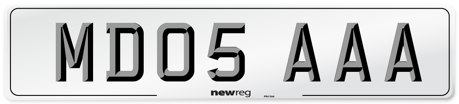 MD05 AAA Number Plate from New Reg